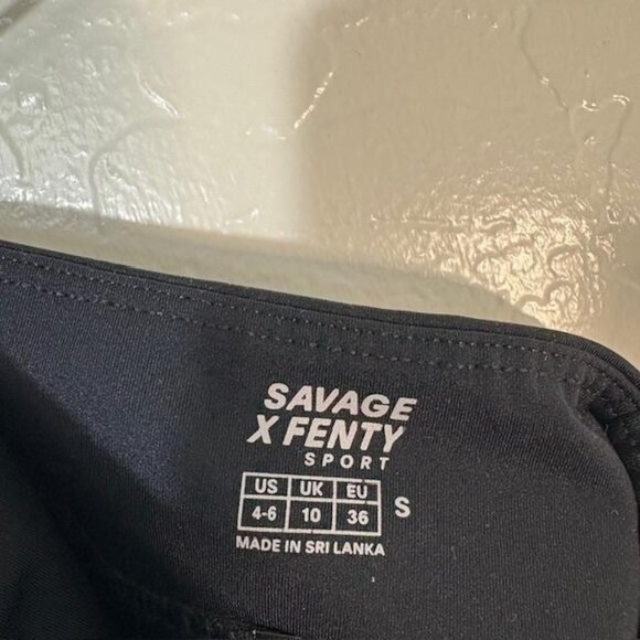 Savage X Fenty Sport Bike Shorts Womens Small Black Athletic High Rise Stretch - Picture 4 of 8